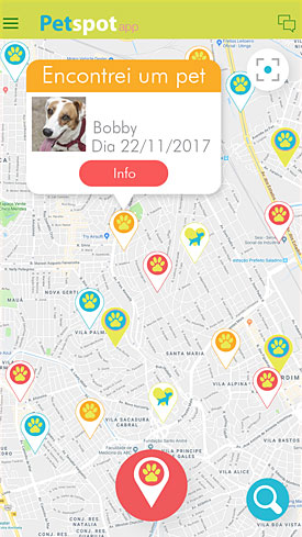 Petspot - Encontrei um Pet no mapa