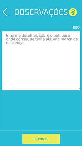 Petspot - Coloque mais detalhes sobre seu Pet